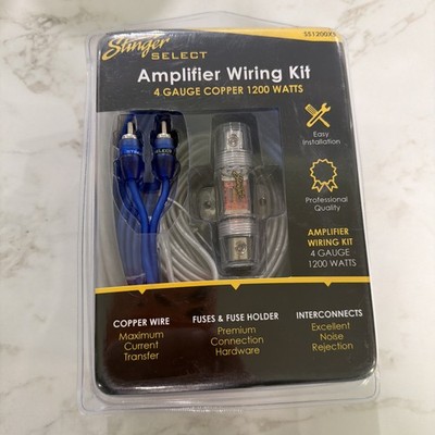 Stinger SS1200XS | OFC 4 Gauge 1200W Complete Car Amplifier Wiring Kit - Blue