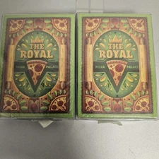 The Royal Pizza Palace Playing Cards 2 Deck Set Cheese Riffle Shuffle Gilded+STD