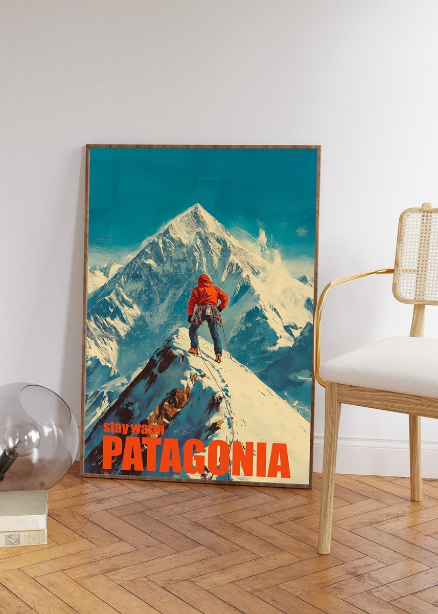 【3点セット】Patagonia 店頭用ポスター(非売品) フォトアート Patagonia Travel Poster – Retro Mountain Wall Art Print, Vintage