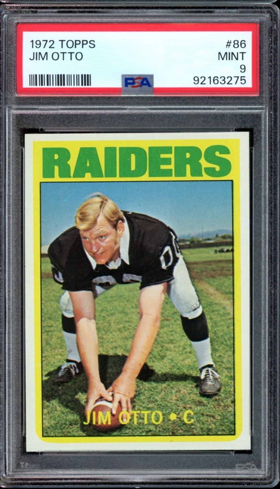 1972 Topps Football #86 Jim Otto PSA 9