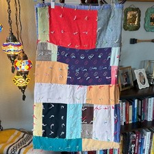 Vintage Handmade Scrap Patchwork Quilt   Mixe...
