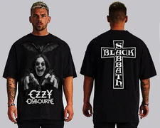 OZZY OSBOURNE BAT HARD ROCK FRONT AND BACK PRINT BLACK T SHIRTS MEN SIZES