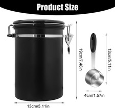 ROCKY&CHAO Lattina Caffè Ermetica 1,8L - Acciaio Inox Nero Con Valvola E Cucchiaino - Foto 10