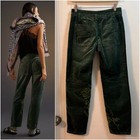 ANTHRO Pilcro Wanderer Green Velvet Embrdrd Floral Stars Distressed Pants EUC 25 — photo 2