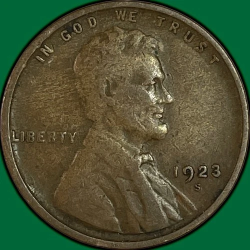 1923-S Lincoln Wheat Cent Fine F Coin #34329