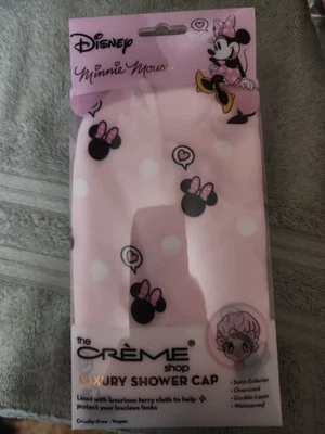 Crème Shop Disney Minnie Mouse Luxus Satin Rosa Wasserdicht Duschhaube Oversized - Bild 1 von 4