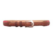 New JUSTIN Womens Western Red  Brown Leather Belt Cowhide