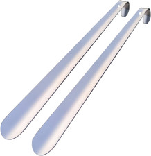 2 Pack Metal Shoe Horn - Heavy Duty 16.5-inch - 42cm Long Handled Shoe Horn fo