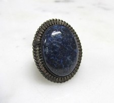 Large Vintage Unisex Sterling Silver Lapis Lazuli Ring Size 7 12.4g 13-G919
