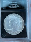 1924 P Peace Silver Dollar VG Very Good Bradford Exchange