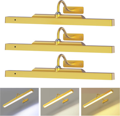 3 luces pared 16 pulg recargables 5000mAh LED oro decoracion cuadros pintura