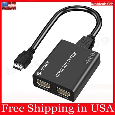 HDMI Splitter with HD HDMI Cable, 1 in 2 Out 4K HDMI Splitter for Full HD 4K@...
