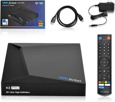 K3 PRO+ Android Smart TV Box 6K Ultra HD, Ram 4GB Storage 32GB with Voice Remote
