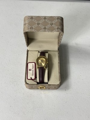 Vintage 90s Etienne Aigner Womens Watch Horse Shoe Logo Leather - Brand New