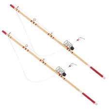 TOYANDONA Miniature Fishing Pole, 2pcs Miniature Fishing Rod Dollhouse Fishin...