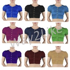 Women's Satin Blouse Designer Choli Readymade Stitched Crop Top Party Wear