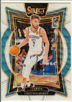 2024-25 Select Basketball Chet Holmgren #1 Concourse White Wave 83/99 Thunder
