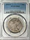 1916-S WALKING LIBERTY HALF DOLLAR 50C SILVER PCGS FR2 LOWBALL NICE DETAILS H126