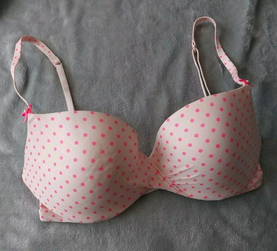 T-shirt PINK (Victoria's Secret) Rose Néon à Pois - Taille S - Occasion Très Bon état