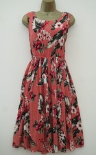 TENKI PINK FLORAL PLEATED TEA DRESS SIZE 16 BNWT