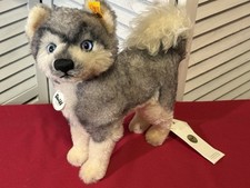 New With Tag Steiff Mohair Husky Stuffed Dog 031779 