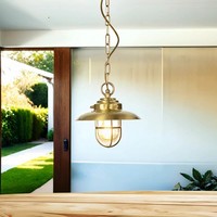 AußEn Lampe Messing IP54 Ø23Cm Glas Schirm Maritim Pendelleuchte Balkon Terrasse