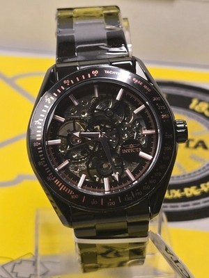Invicta Objet D'Art Automatic Mens Watch 43mm with Black Skeleton Dial  NEW!