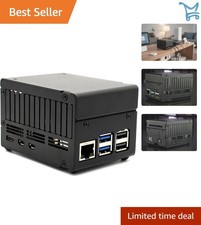 Raspberry Pi 5 Case Aluminum Steel Space for HATs Cooler NVMe Expandable