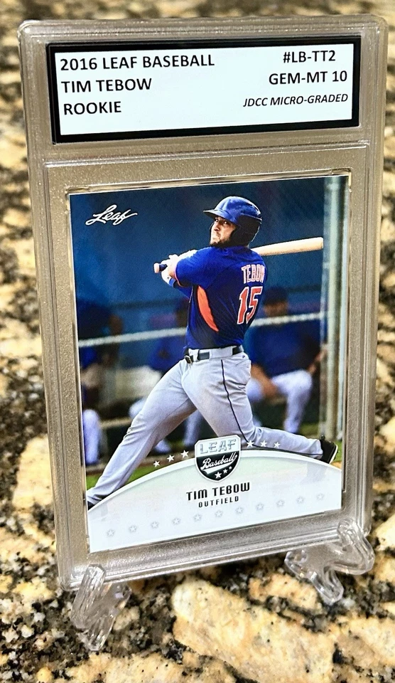 TIM TEBOW 2016 Leaf Baseball Graded GEM-MT 10 ROOKIE CARD #LB-TT2 - Image 3 of 4