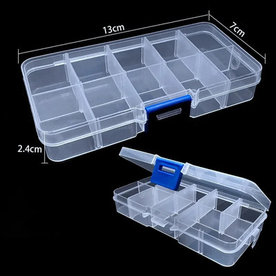 8 Style Transparent Plastic Storage Jewelry Box Compartment Adjustable Container