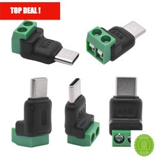 USB Type-C to 2 Pin Screw Terminal Adapter 5PCS No-Solder Quick Connect
