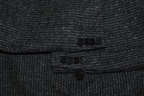 Alpaka! 46R 46 Regular R JOHN VARVATOS Luxe Handmade grau gestreift Blazer Anzug - Bild 10 von 15