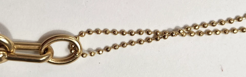 Collar Colgante Jade Fresa Marca Lucky Cadena Beadball Tono Dorado Mate Foto 3 de 4