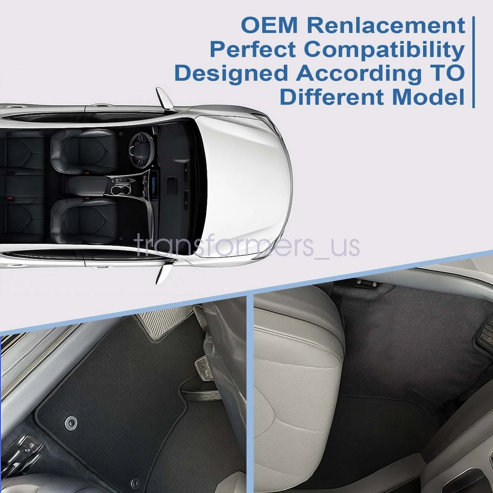 2003-2009 For Lexus GX470 Front & Rear Velour Floor Mats Carpet Anti-Slip Black - Image 4 of 4