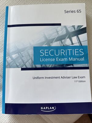 Kaplan Series 65 Uniform Investment Adviser Law Exam Securities Book