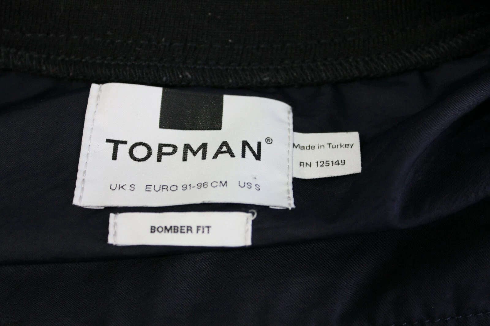 Topman Mens Snap Button Bomber Fit Jacket Sz Small Blue Polyester Blend EUC image 7