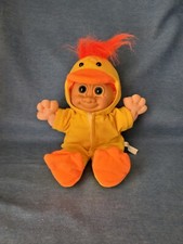 Russ Luv Pet Plush Troll with Orange Hair and Duck Outfit Item 2380. Quack Quack