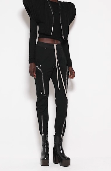 NEW F/W21 GETHSEMANE • NWT RICK OWENS Black Bauhaus Zip Detail