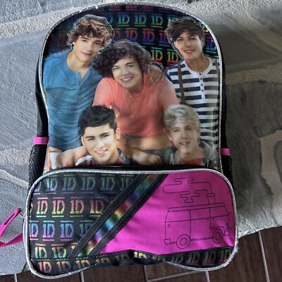 RARE Vintage One Direction 1D Backpack Bookbag Boy Band Pink /Black