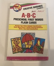 Vtg Creative Guidance Games A-B-C Preschool First Words Flash Cards