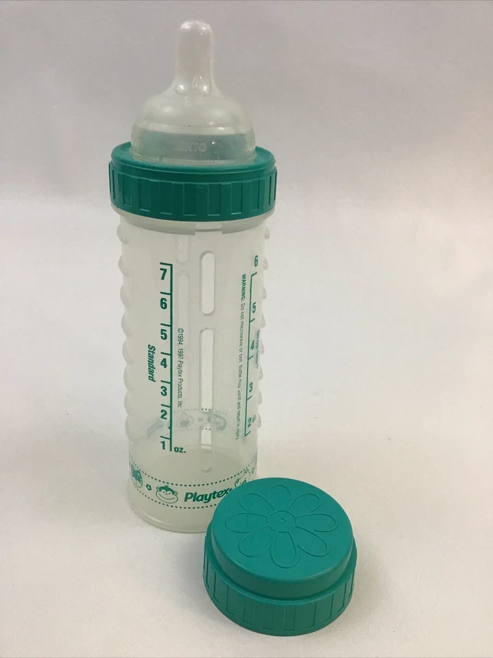Bolso Playtex Biberón Diseño Verde Drop Ins 8 Onzas Tapa Pezón De Colección 1994/97 Foto 3 de 4