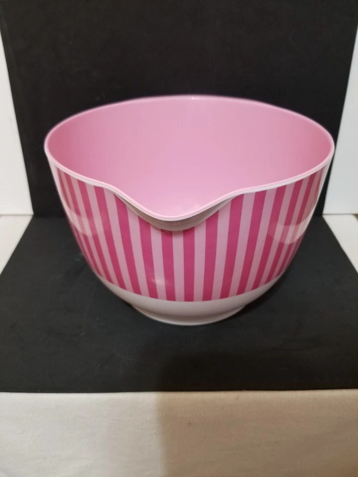 Cuenco mezclador de 2 cuartos Cake Boss con rayas rosas 100 % melamina Foto 4 de 4