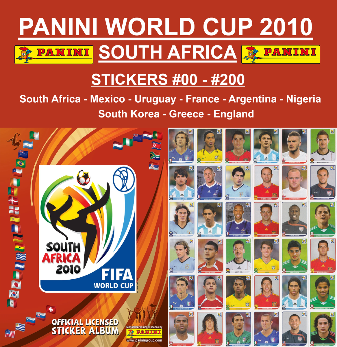 Panini FIFA World Cup South Africa 2010 Stickers #00 - #200 | eBay