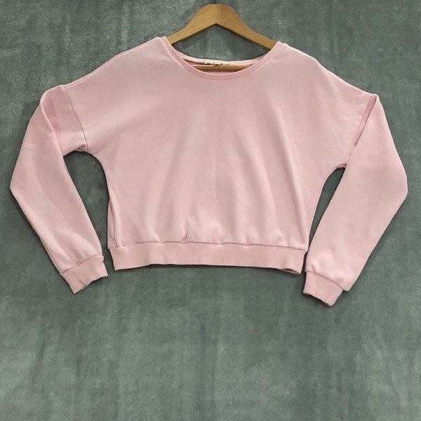 Morrisday Jumper Women's S Pink Stretch French Terry Casual Sweatshirt Cropped