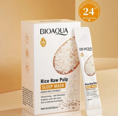 20pcs Rice Raw Pulp Face Sheet DIY Mask, Moisturizing Cream, Tightening Skin