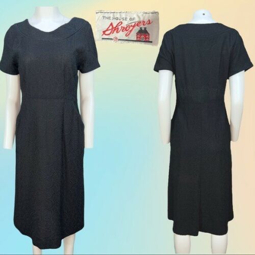 VTG 1960's The House of Shroyers Black Embroidere… - image 1