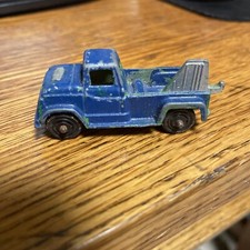 Vintage Blue Tootsie Toy Metal Diecast Tow Truck Made in USA