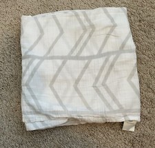 Cloud Island Baby Cotton Muslin Swaddle Blanket White Gray Arrows