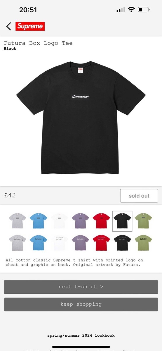 SUPREME Futura Box Logo Tee XL | eBay UK