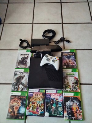 XBOX 360 S SLIM CONSOLE 250GB W/ GAMES & KINECT ADVENTURES SYSTEM